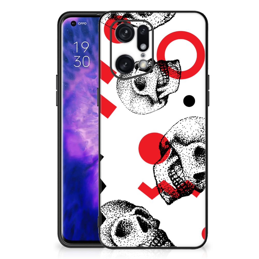 Telefoonhoesje OPPO Find X5 Pro Skull Red