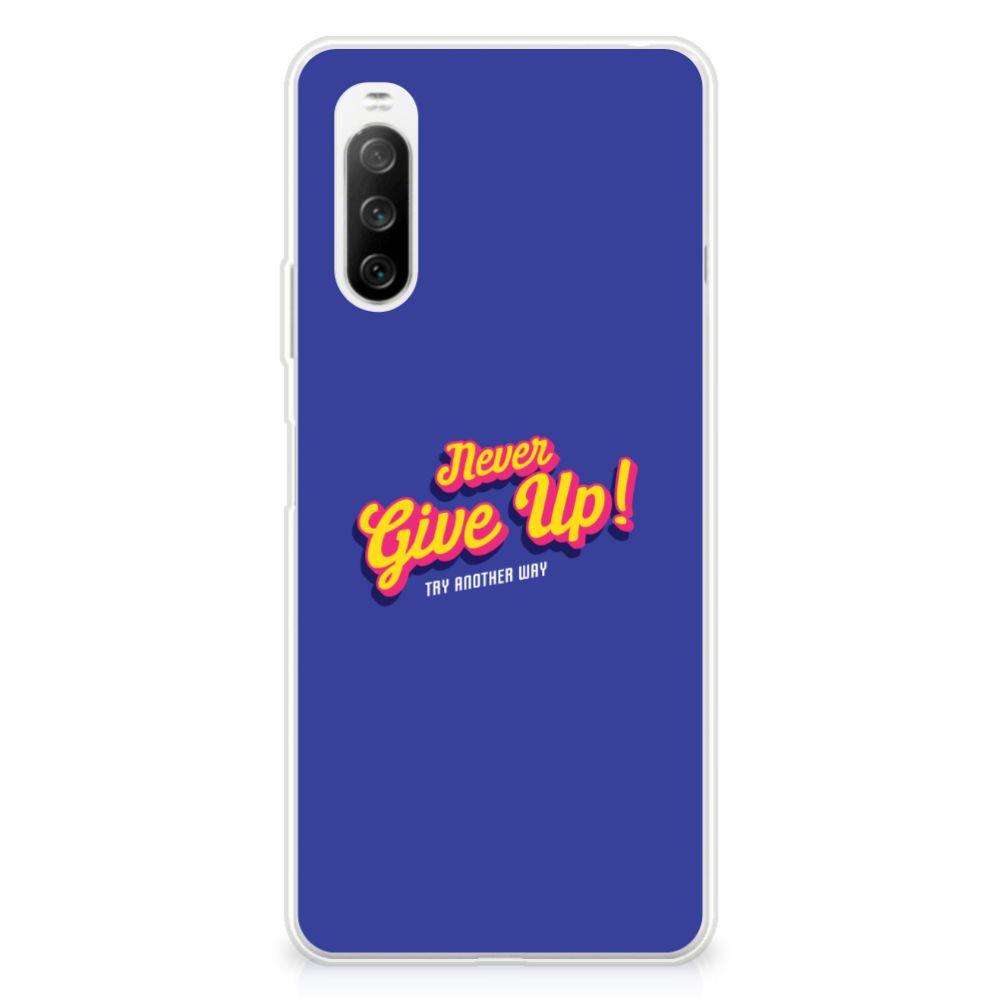 Sony Xperia 10 III Siliconen hoesje met naam Never Give Up