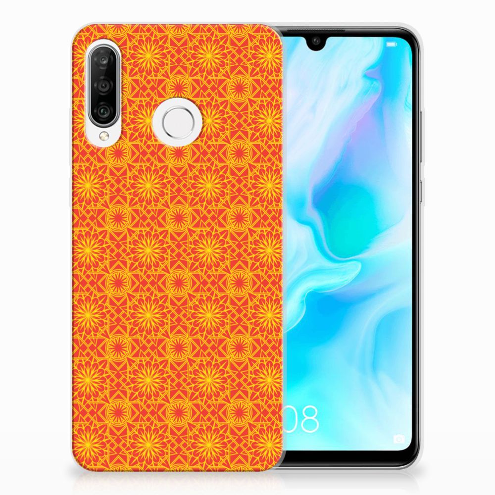 Huawei P30 Lite TPU bumper Batik Oranje