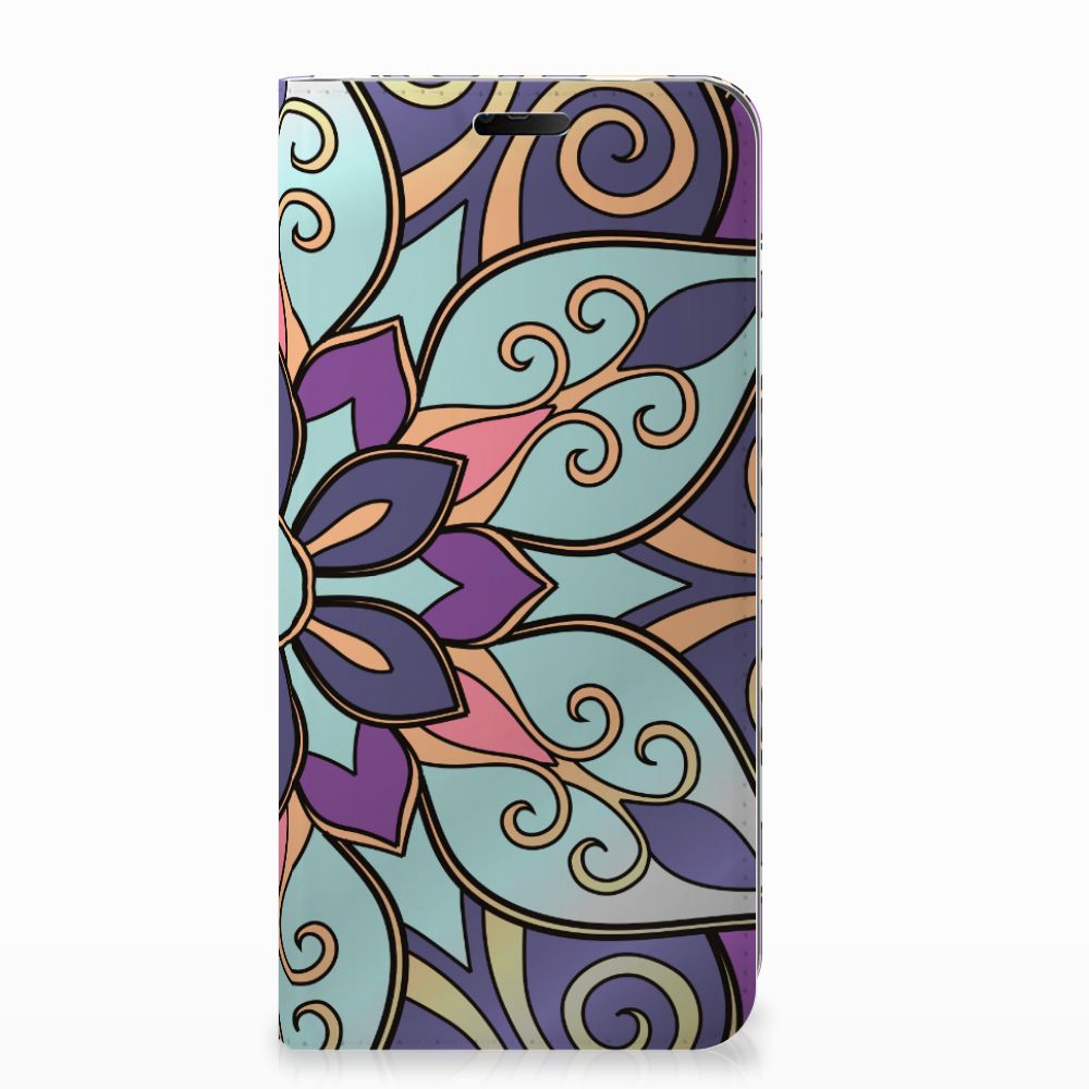 Nokia 7.1 (2018) Smart Cover Purple Flower