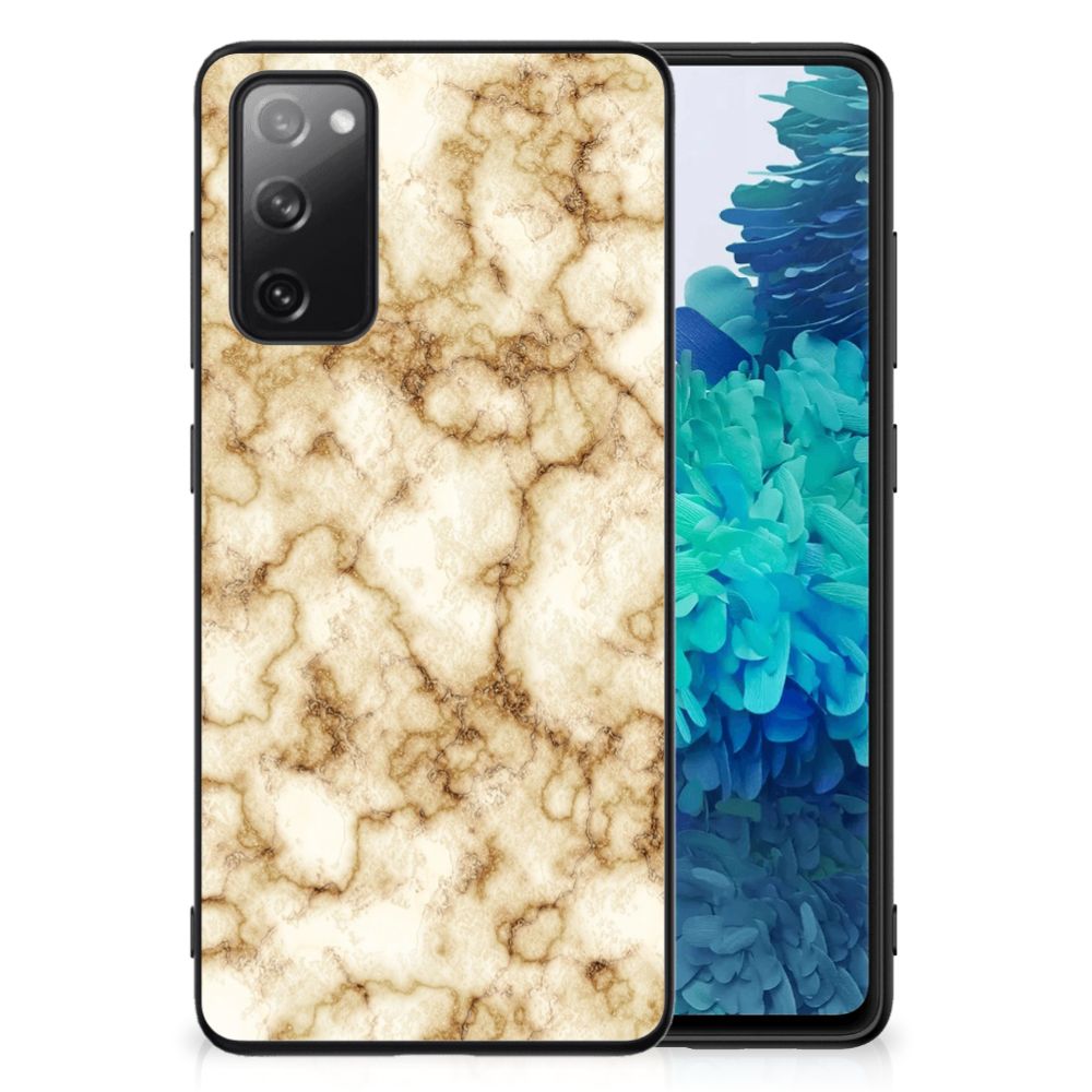 Samsung Galaxy S20 FE Marmeren Print Telefoonhoesje Marmer Goud B2C Telecom