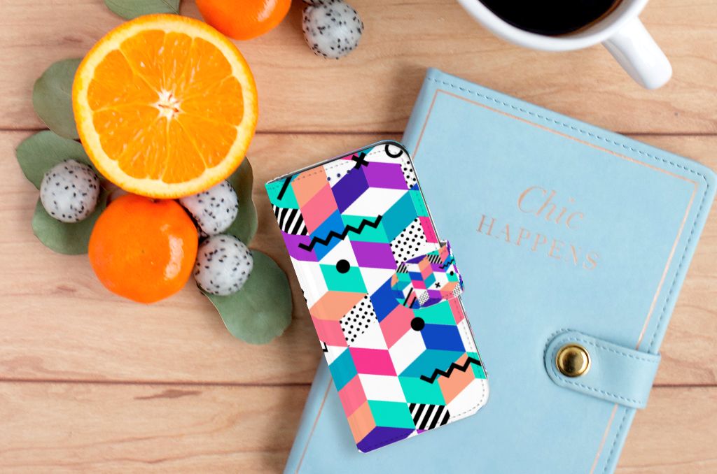 Samsung Galaxy S10e Book Case Blokken Kleurrijk