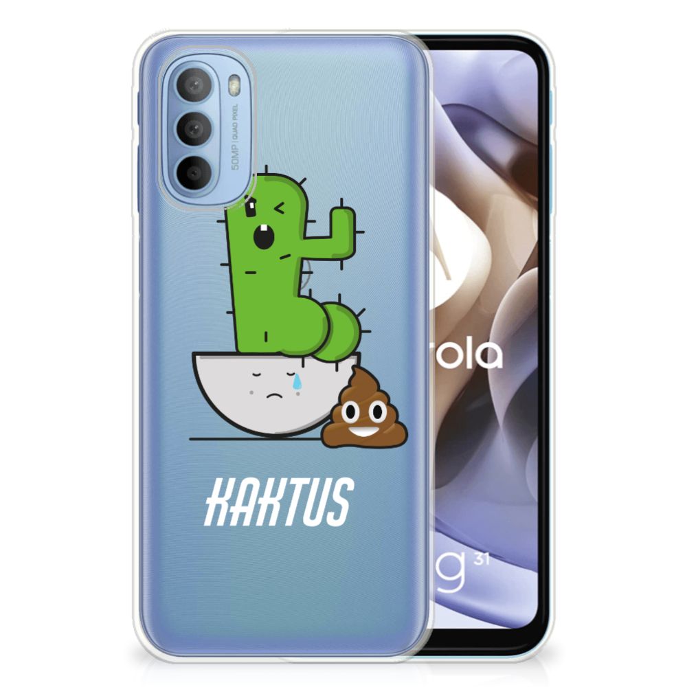 Motorola Moto G31 | G41 Telefoonhoesje met Naam Cactus Poo B2C Telecom
