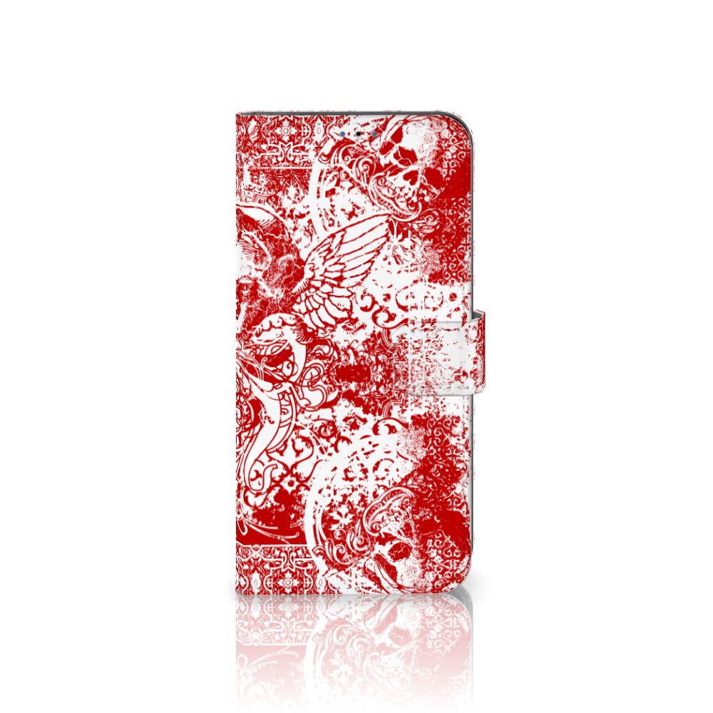 Telefoonhoesje met Naam Samsung Galaxy A03s Angel Skull Rood