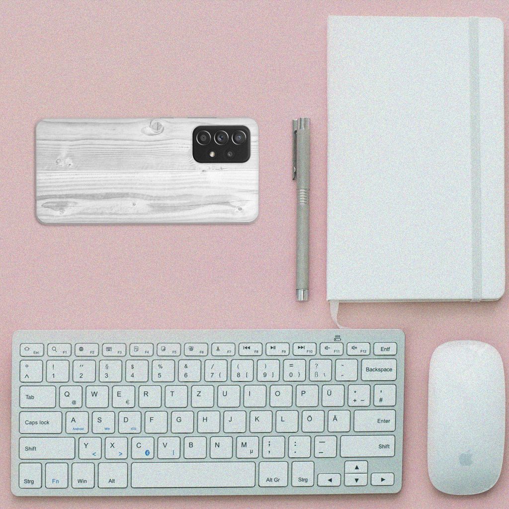 Samsung Galaxy A52 (5G/4G) Bumper Hoesje White Wood B2C Telecom