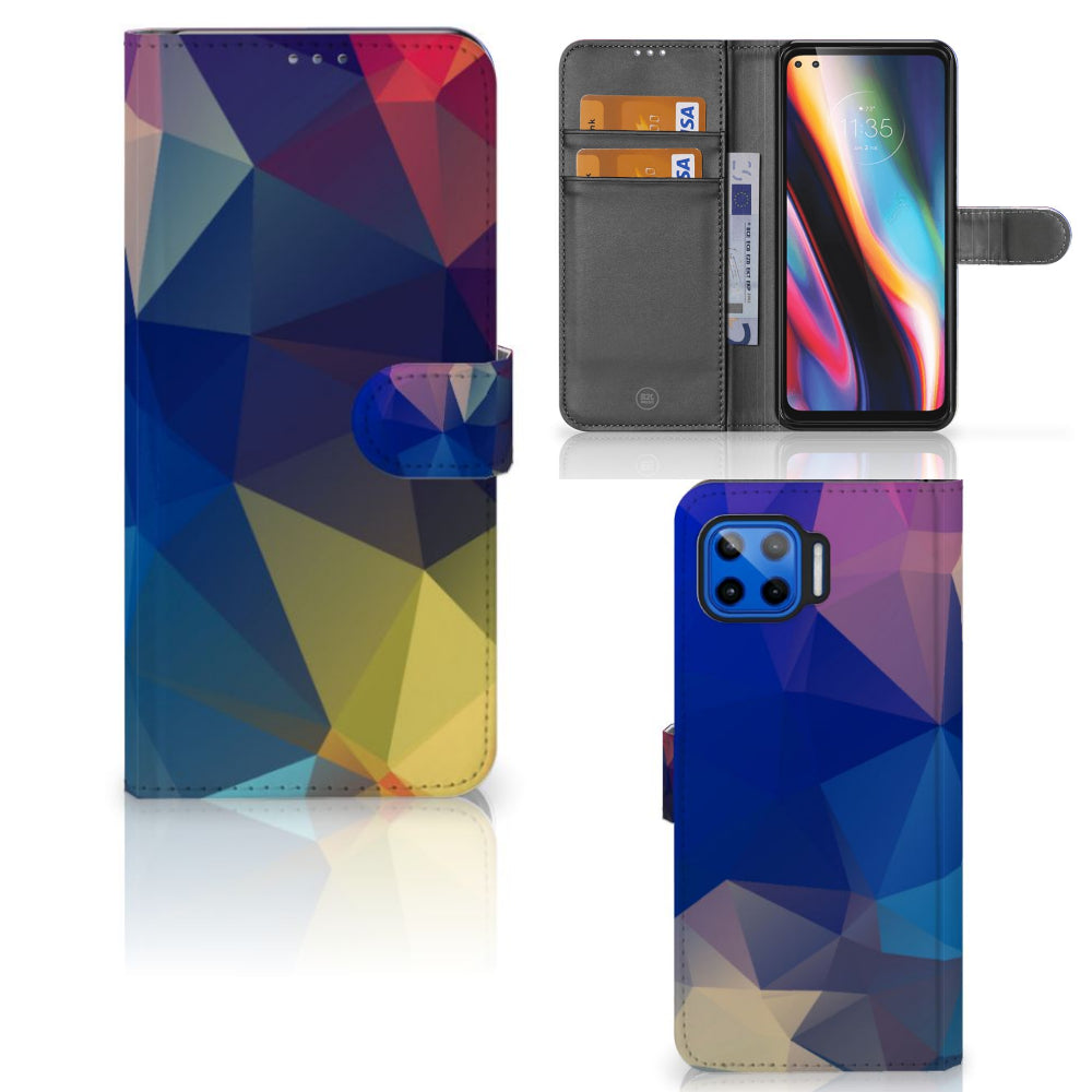 Motorola Moto G 5G Plus Book Case Polygon Dark