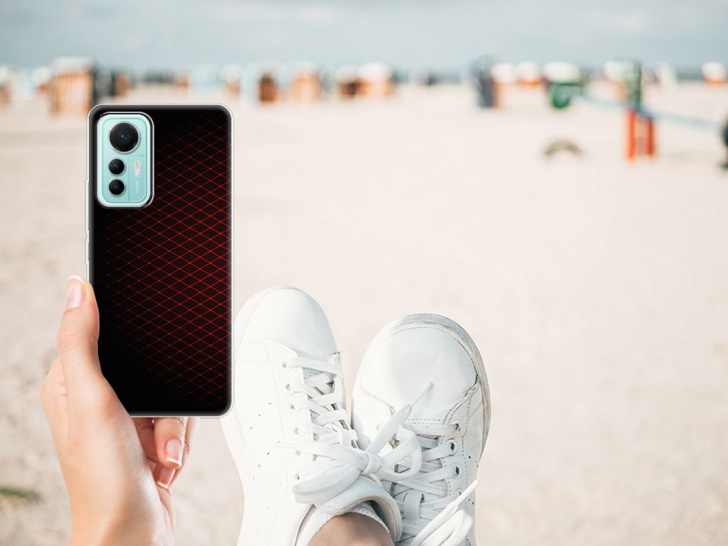 Xiaomi 12 Lite TPU bumper Geruit Rood B2C Telecom