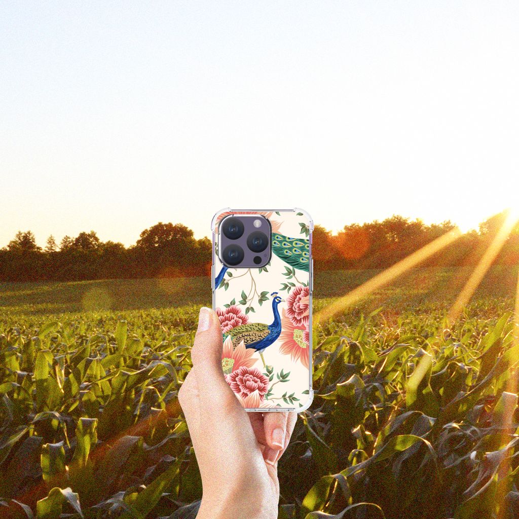 Case Anti-shock voor iPhone 15 Pro Pink Peacock B2C Telecom