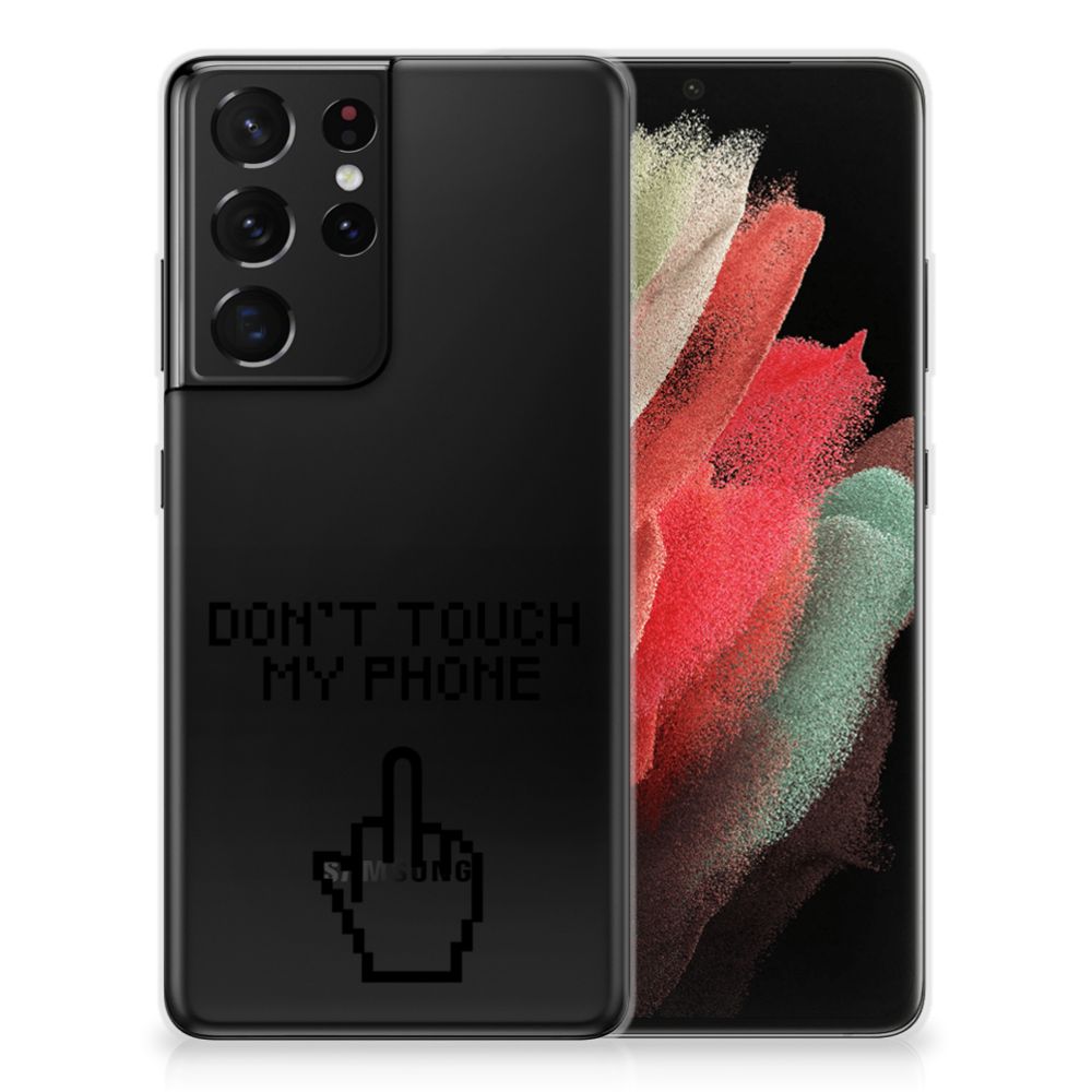 Samsung Galaxy S21 Ultra Silicone-hoesje Finger Don't Touch My Phone B2C Telecom