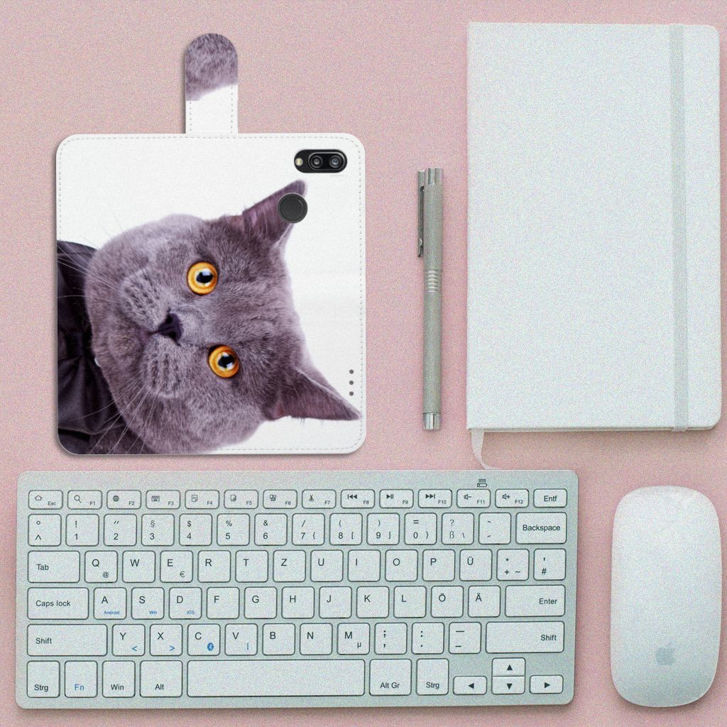 Huawei P20 Lite Telefoonhoesje met Pasjes Kat