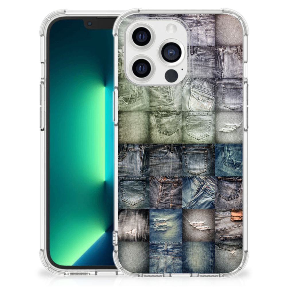 Anti Shock Bumper Case iPhone 13 Pro Max Spijkerbroeken - B2C Telecom