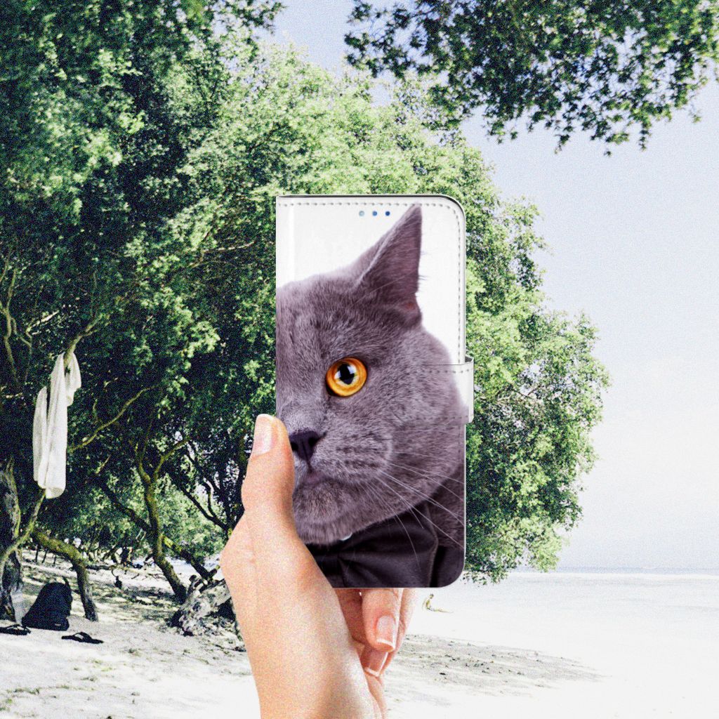OPPO Find X3 Neo 5G Telefoonhoesje met Pasjes Kat