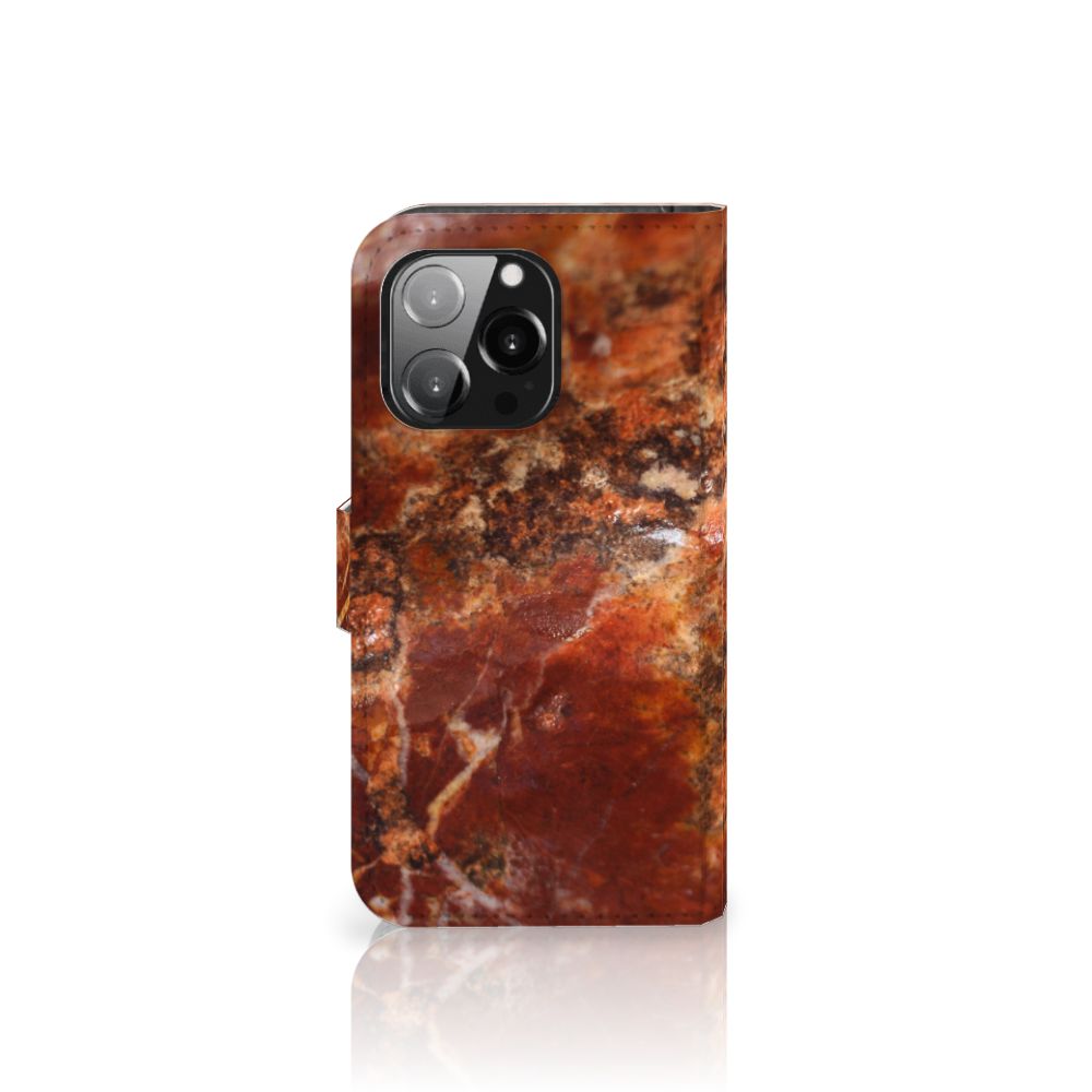 iPhone 13 Pro Bookcase Marmer Bruin