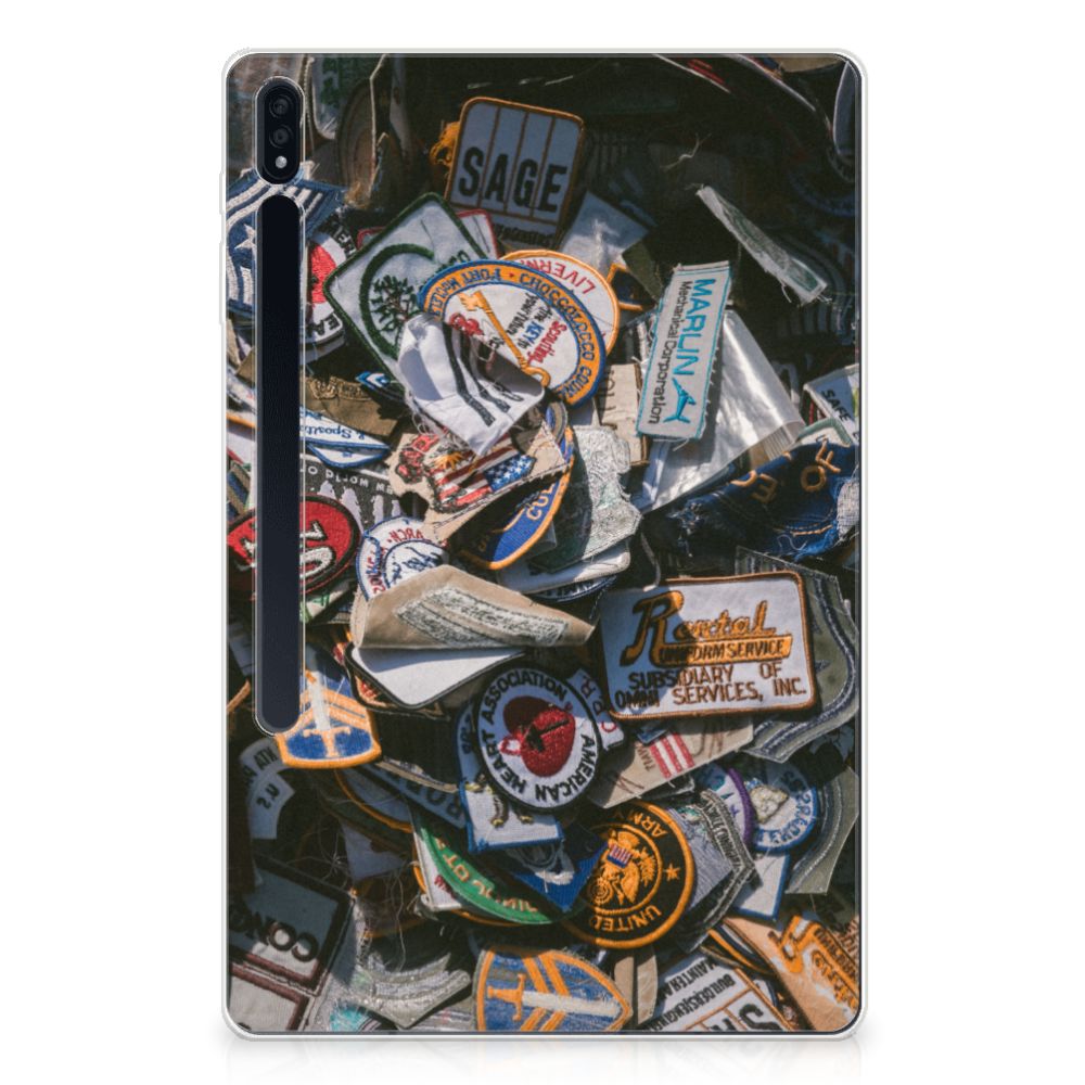 Samsung Galaxy Tab S7 Plus | S8 Plus Tablet Backcover met foto Badges