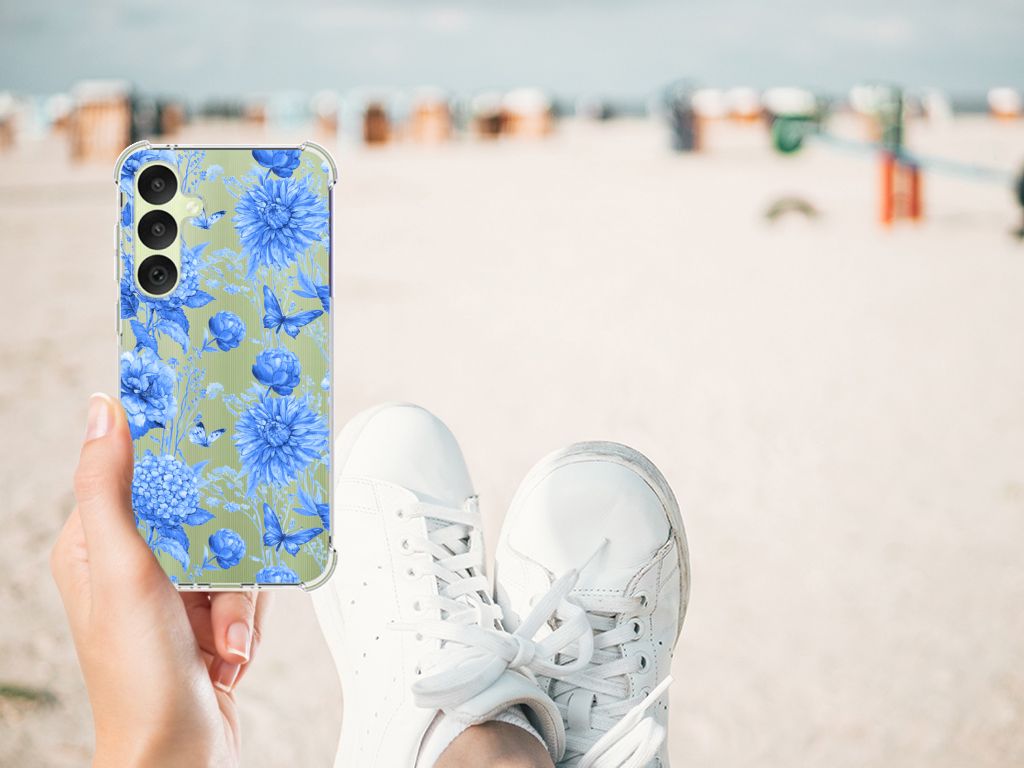 Case voor Samsung Galaxy A35 Flowers Blue B2C Telecom