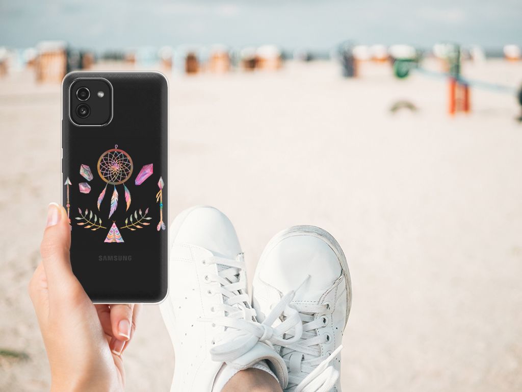 Samsung Galaxy A03 Telefoonhoesje met Naam Boho Dreamcatcher B2C Telecom