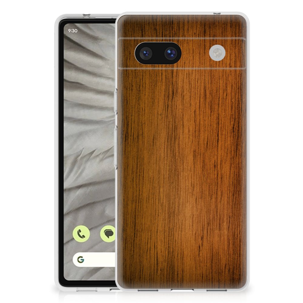 Google Pixel 7A Bumper Hoesje Donker Hout