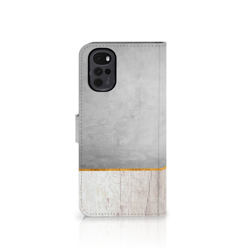 Motorola Moto G22 Book Style Case Wood Concrete