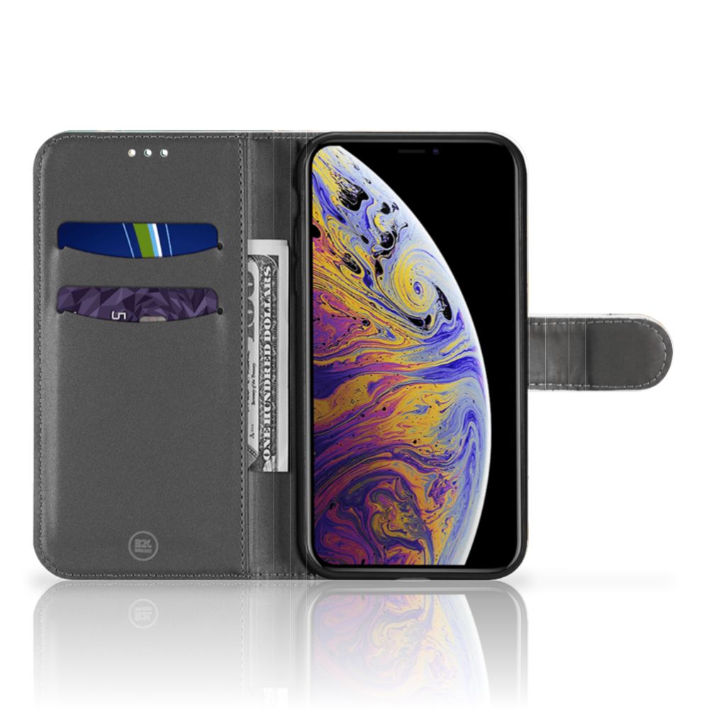 Bookcase voor Apple iPhone 11 Marmer Groen met ruimte voor pasjes en beschermende sluitlip 🛡️.