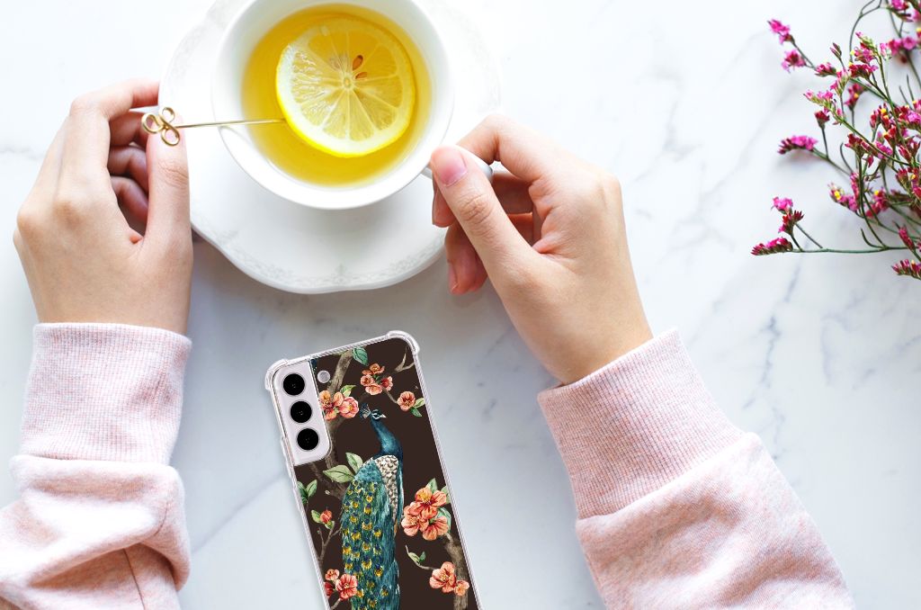 Samsung Galaxy S22 Plus Case Anti-shock Pauw met Bloemen B2C Telecom