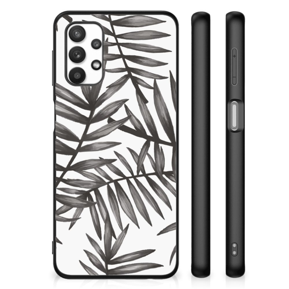 Samsung Galaxy A32 5G Bloemen Hoesje Leaves Grey B2C Telecom