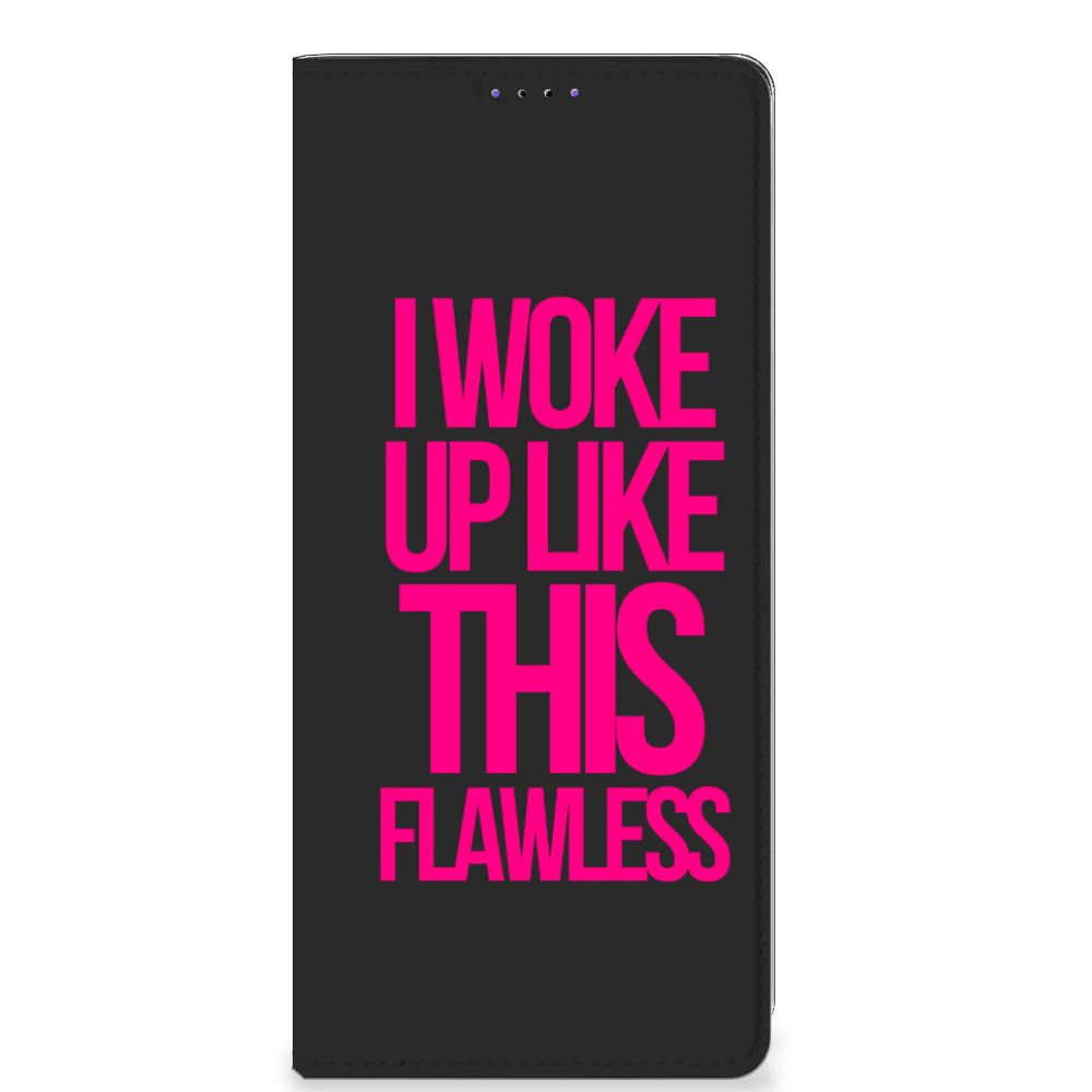 Samsung Galaxy A22 5G Hoesje met tekst Woke Up - Origineel Cadeau Zelf Maken - B2C Telecom