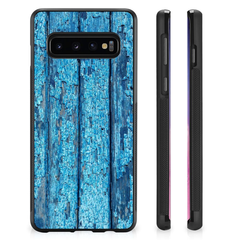 Samsung Galaxy S10+ Grip Case Wood Blue