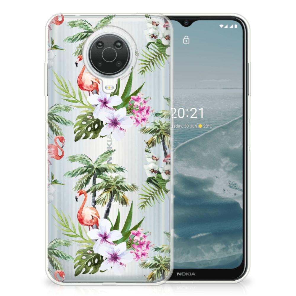 Nokia G20 | G10 TPU Hoesje Flamingo Palms