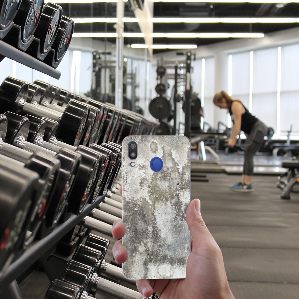 Samsung Galaxy M20 (Power) TPU Siliconen Hoesje Beton Print