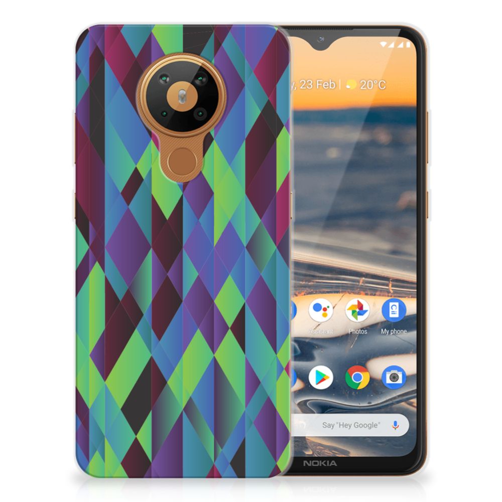 Nokia 5.3 TPU Hoesje Abstract Green Blue B2C Telecom