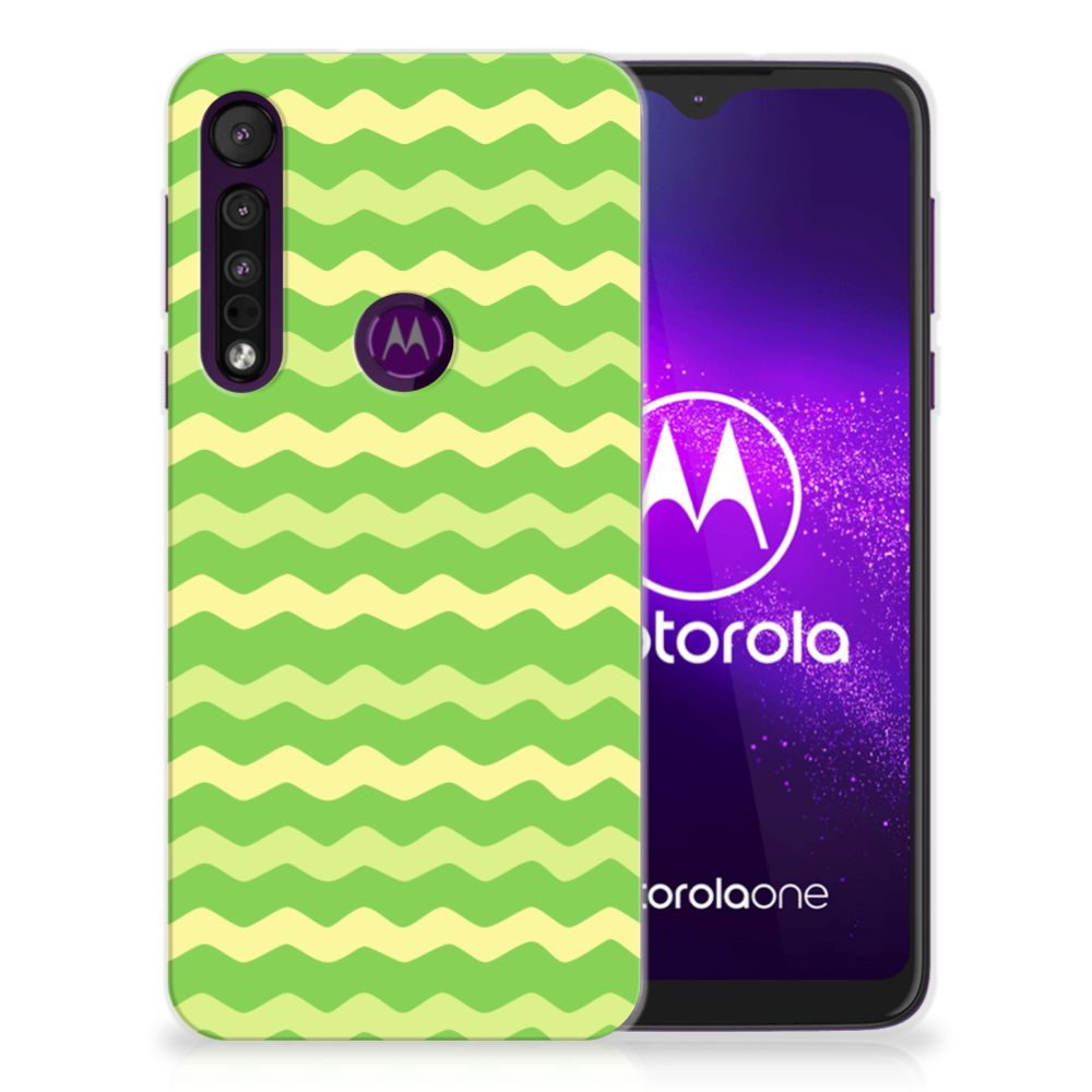 Motorola One Macro TPU bumper Waves Green