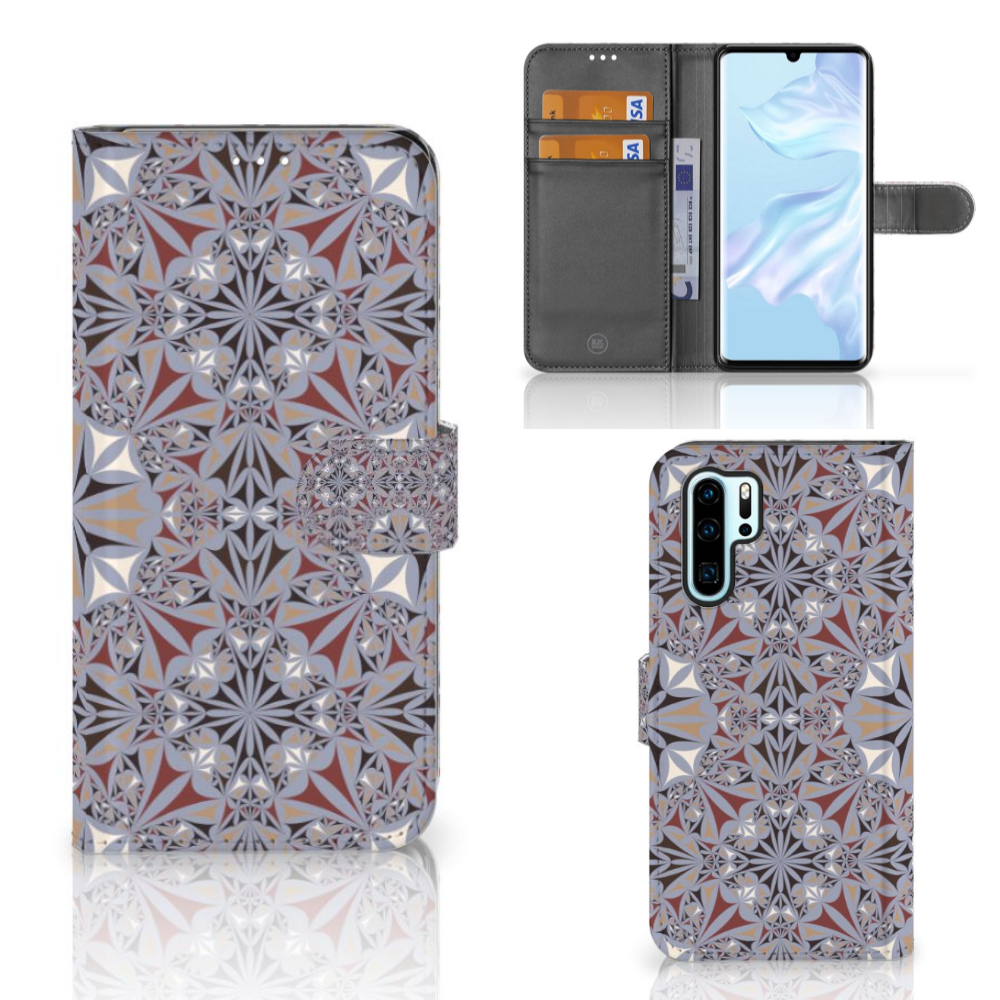 Huawei P30 Pro Bookcase Flower Tiles