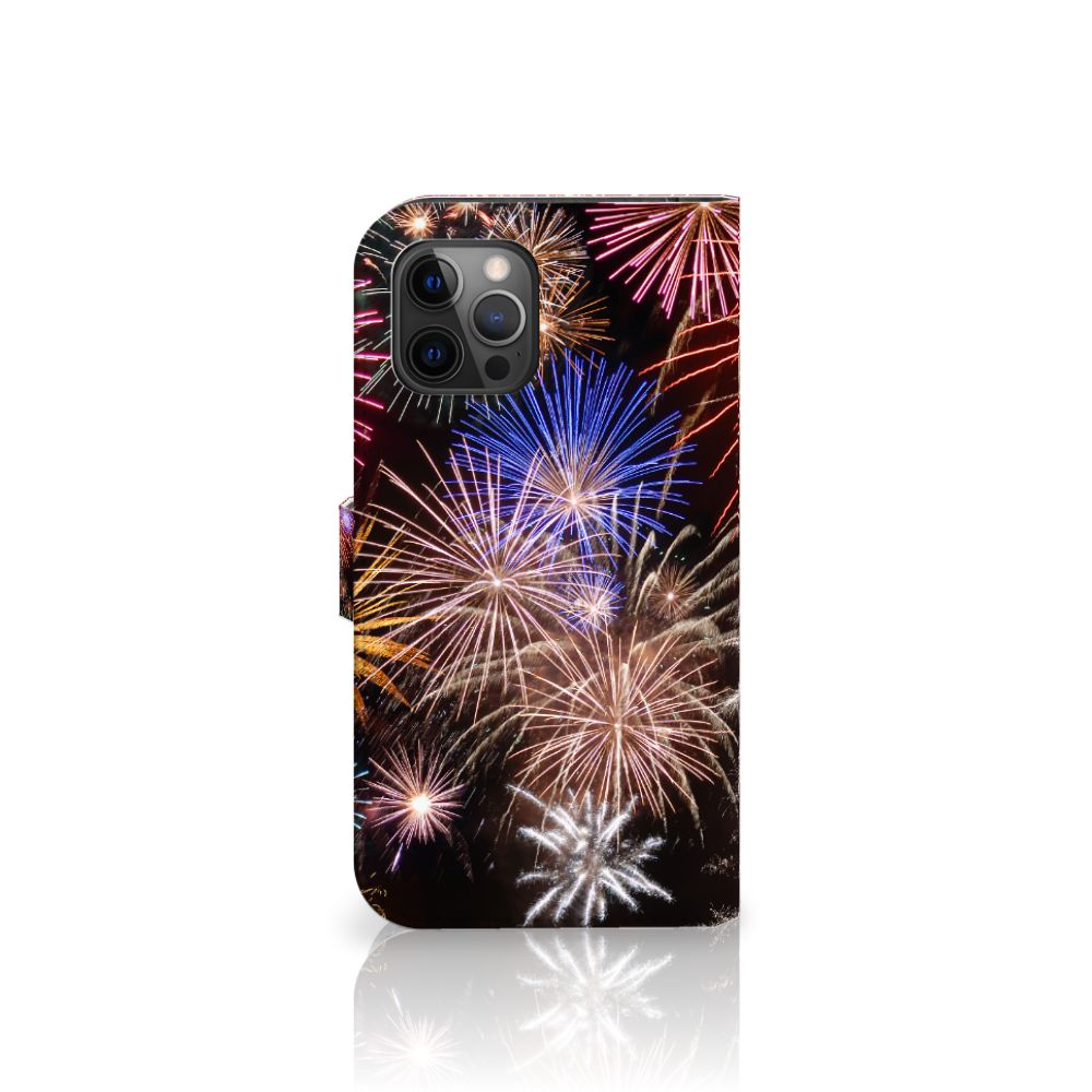 Apple iPhone 12 Pro Max Wallet Case met Pasjes Vuurwerk