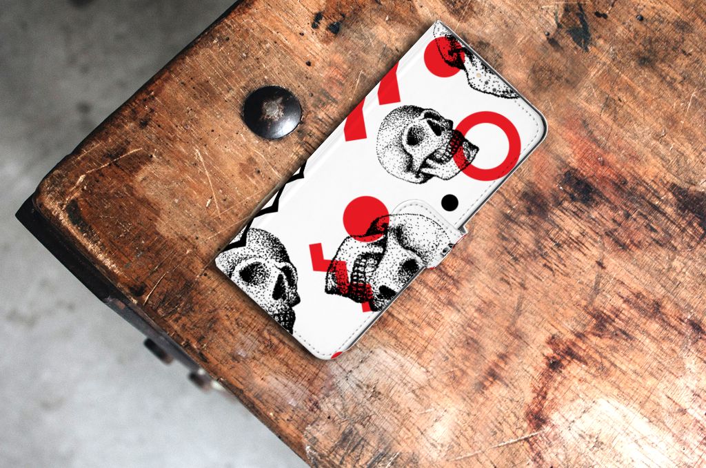 Telefoonhoesje met Naam Nokia 5.3 Skull Red