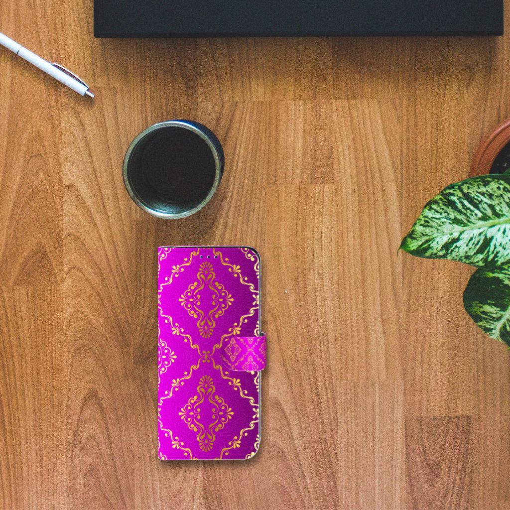 Wallet Case Samsung Galaxy A30 Barok Roze