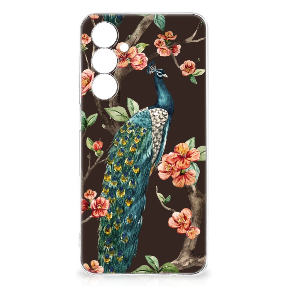 Samsung Galaxy A54 5G TPU Hoesje Pauw met Bloemen