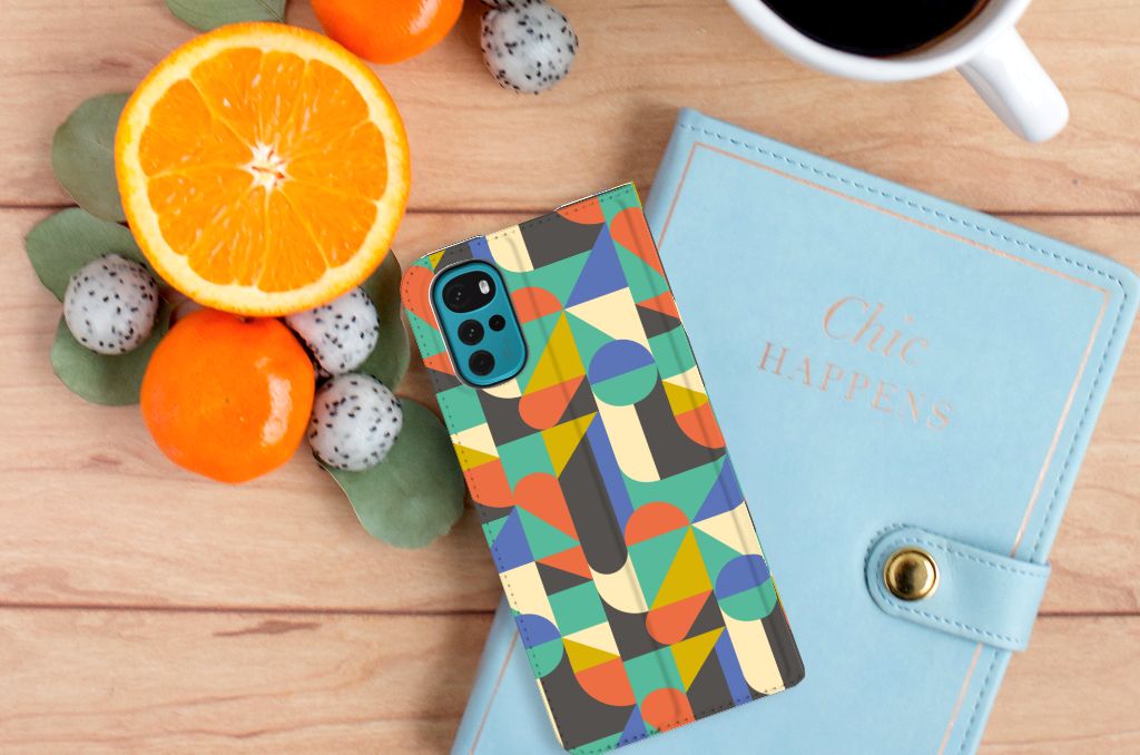 Motorola Moto G22 Hoesje met Magneet Funky Retro - B2C Telecom