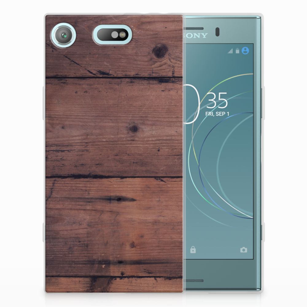 Sony Xperia XZ1 Compact Bumper Hoesje Old Wood