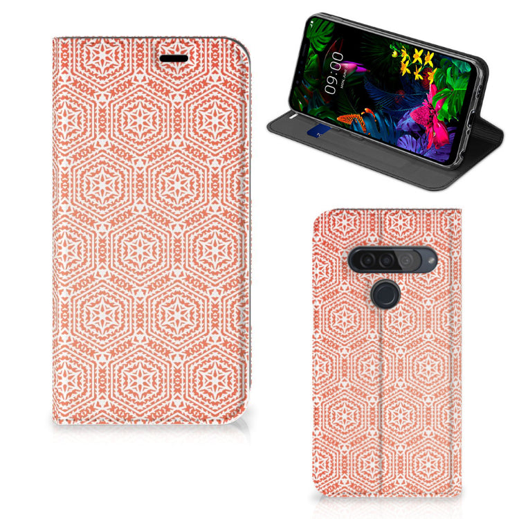 LG G8s Thinq Hoesje met Magneet Pattern Orange