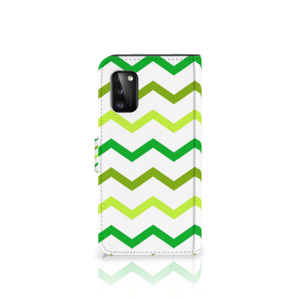 Samsung Galaxy A41 Telefoon Hoesje Zigzag Groen