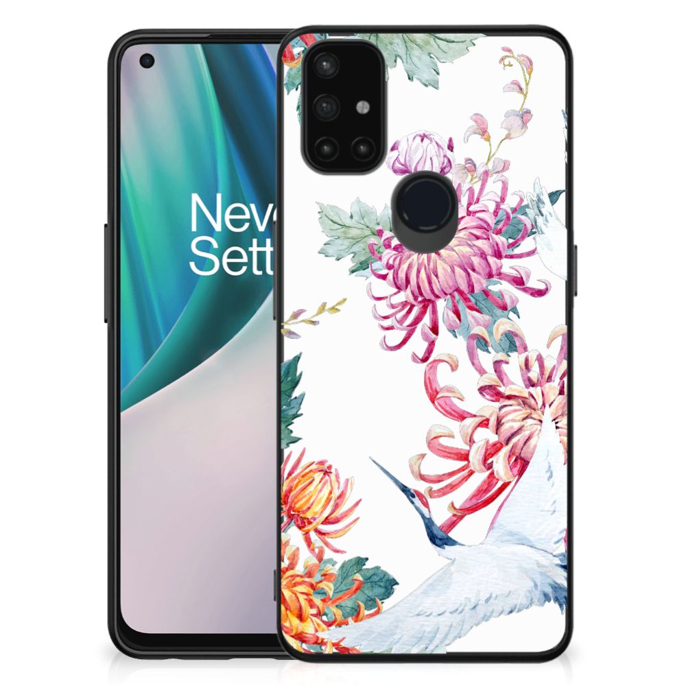 OnePlus Nord N10 5G Dierenprint Telefoonhoesje Bird Flowers