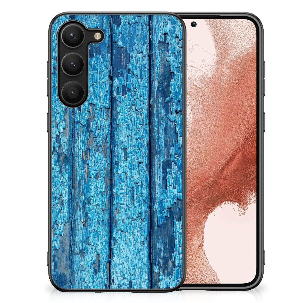 Samsung Galaxy S23 Plus Houten Print Telefoonhoesje Wood Blue B2C Telecom
