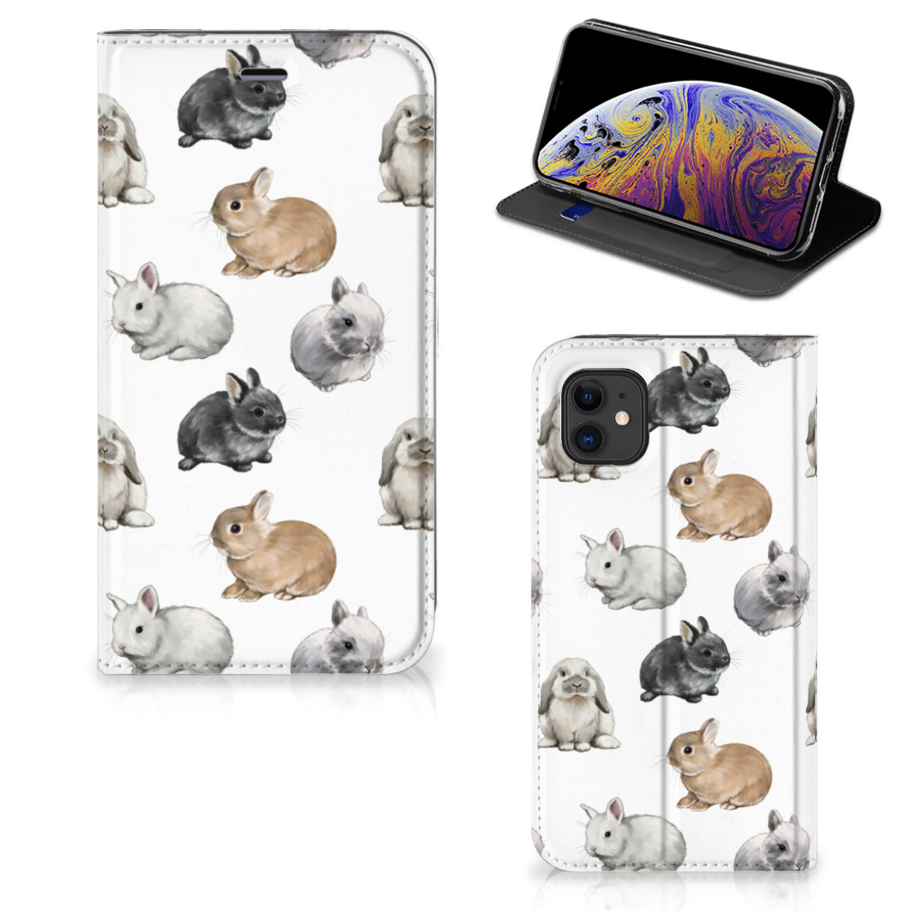 Hoesje maken voor Apple iPhone 11 Konijntjes met schattige konijntjes design 🐰