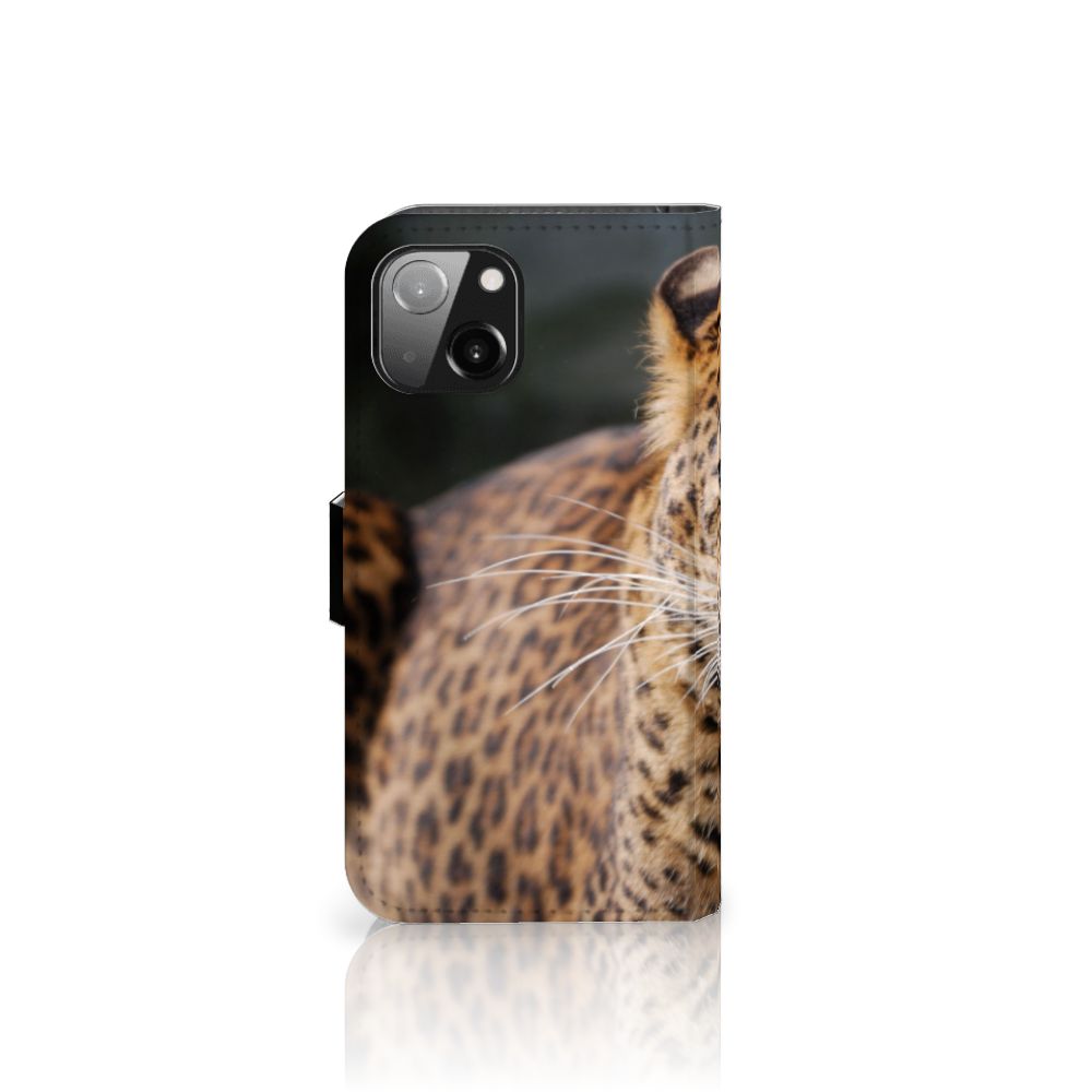 Apple iPhone 13 Telefoonhoesje met Pasjes Luipaard