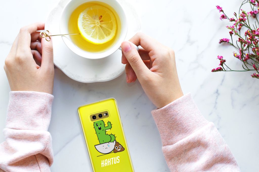 Samsung Galaxy S10e Telefoonhoesje met Naam Cactus Poo
