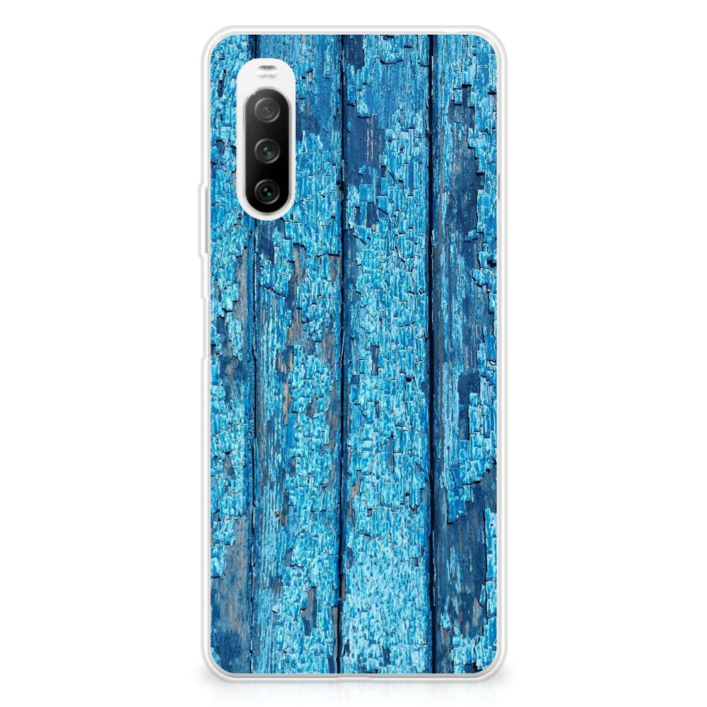 Sony Xperia 10 III Bumper Hoesje Wood Blue