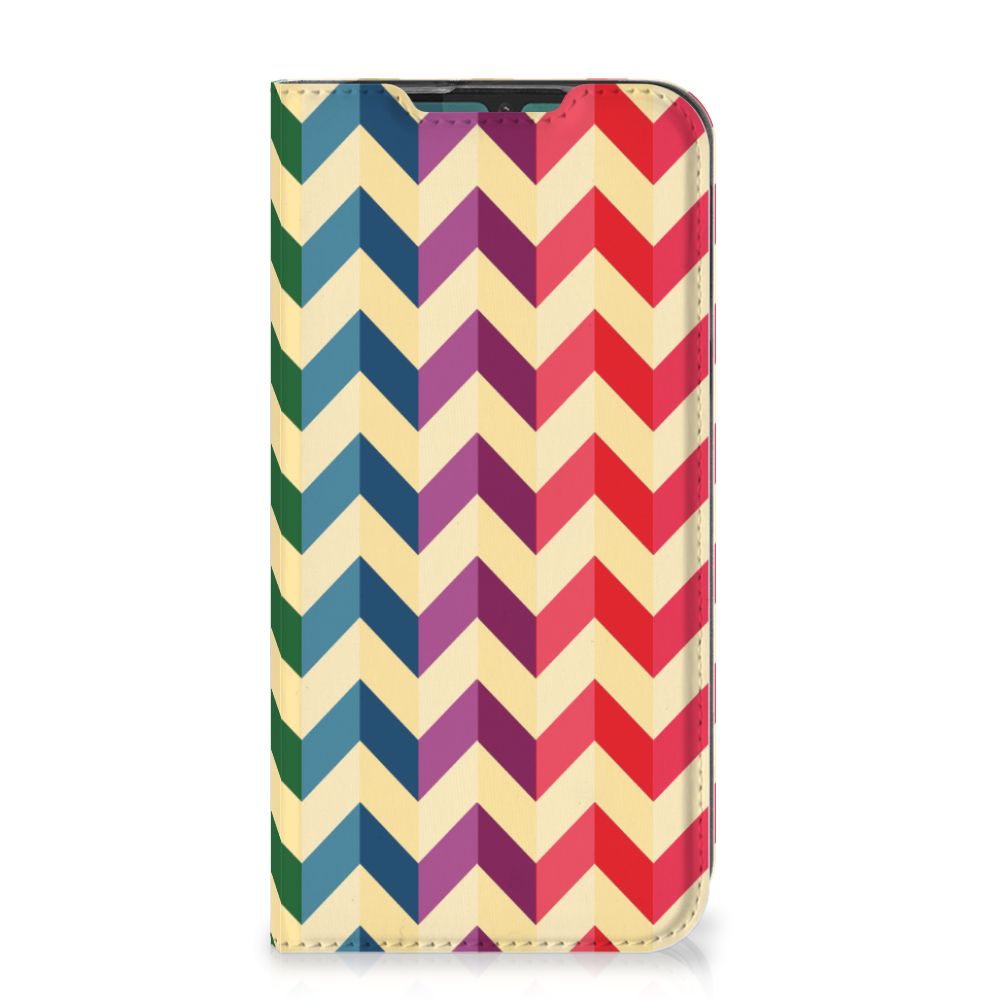 Motorola G8 Plus Hoesje met Magneet Zigzag Multi Color - B2C Telecom
