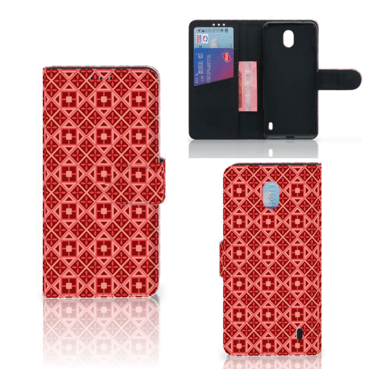 Nokia 1 Plus Telefoon Hoesje Batik Rood