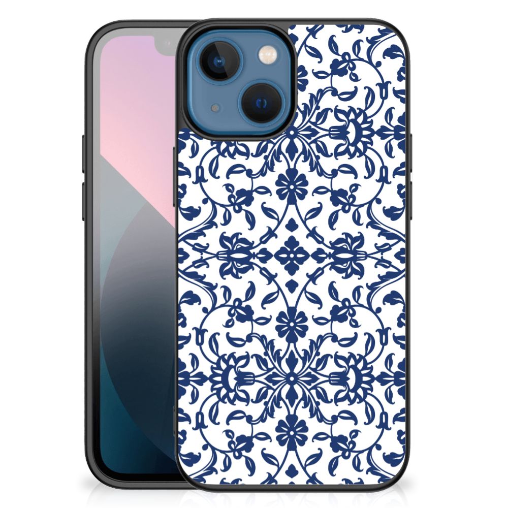 Apple iPhone 13 mini Bloemen Hoesje Flower Blue