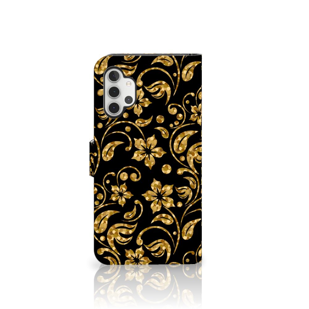 Samsung Galaxy A32 4G Hoesje Gouden Bloemen